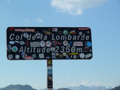 Col de la Lombarde 2350 m frontière avec l'italie