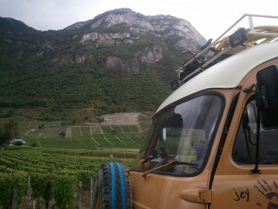 Pause goûter au milieu des vignes, près de Chambéry