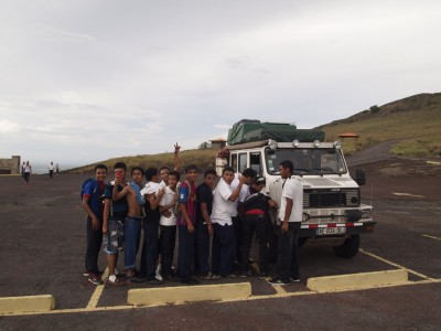 distribution d'eau potable au Volcan Masaya